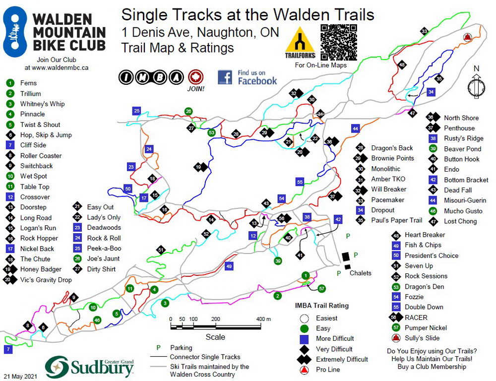 Walden MTB trail map