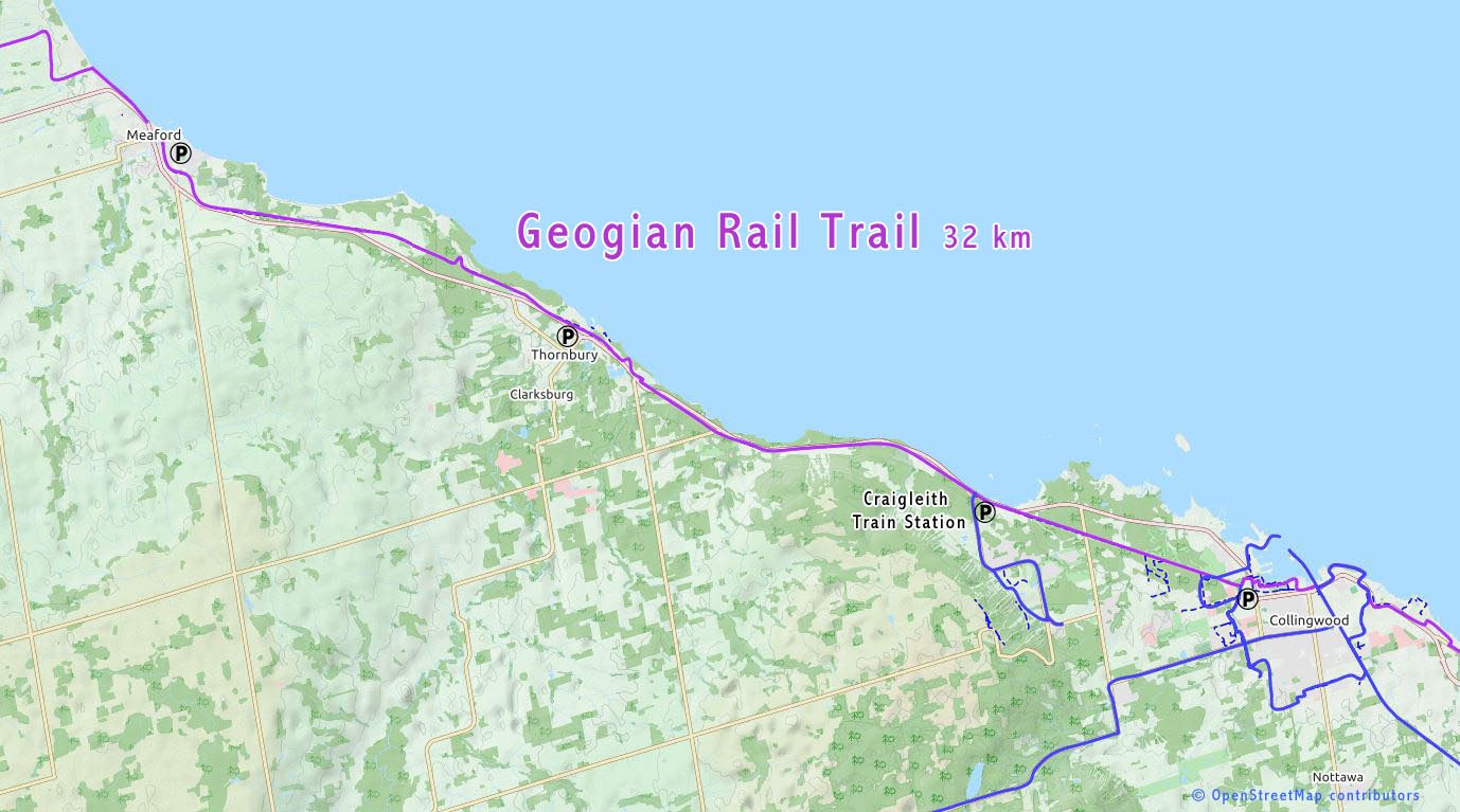 Georgian bike rail trail map