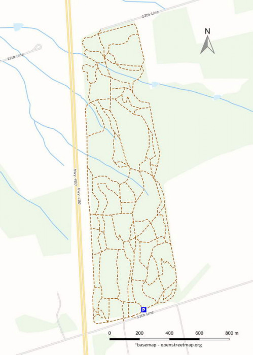 Coulson's Hill bike trail map