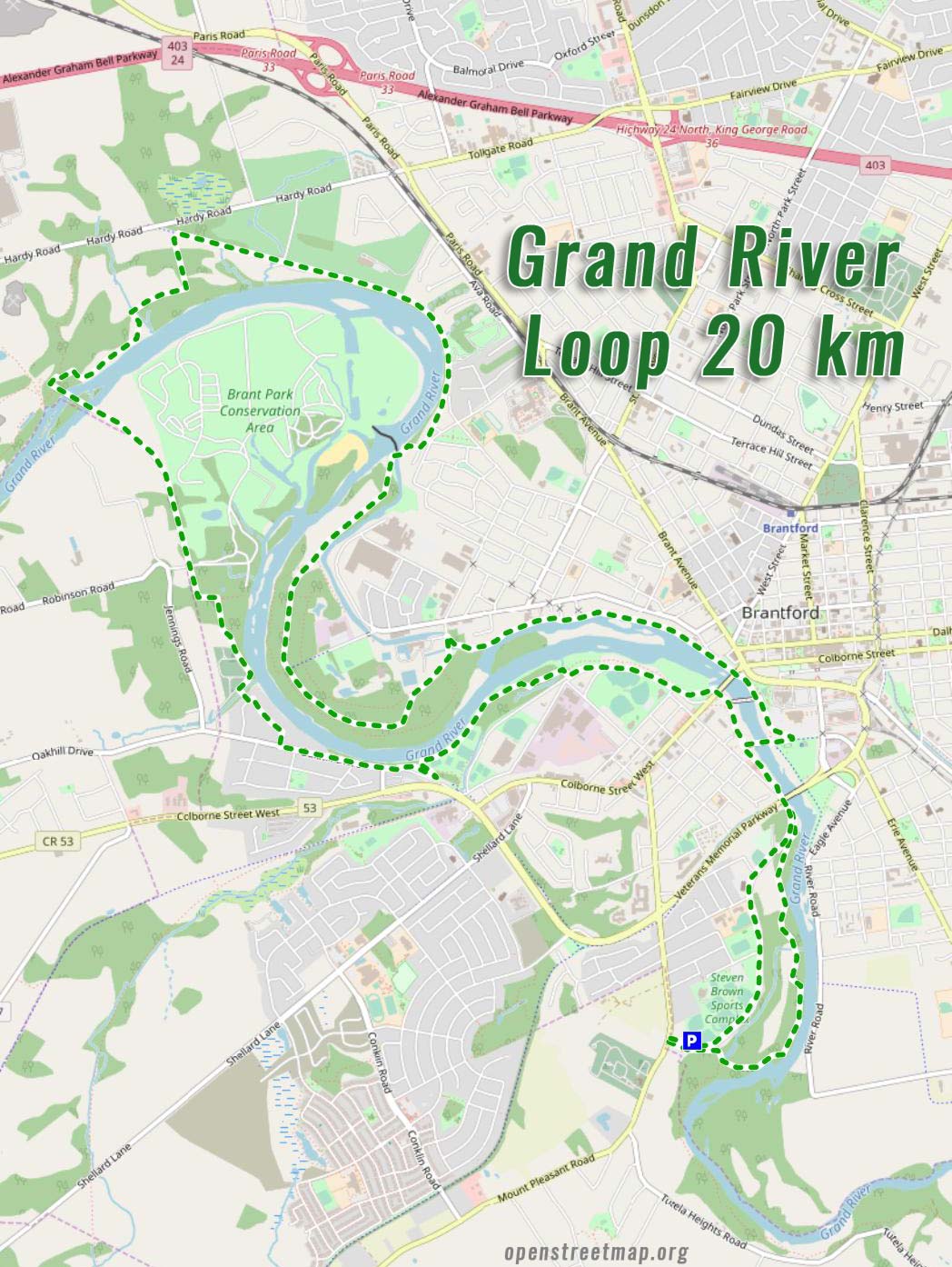 Grand-River-bike-trail-loop map