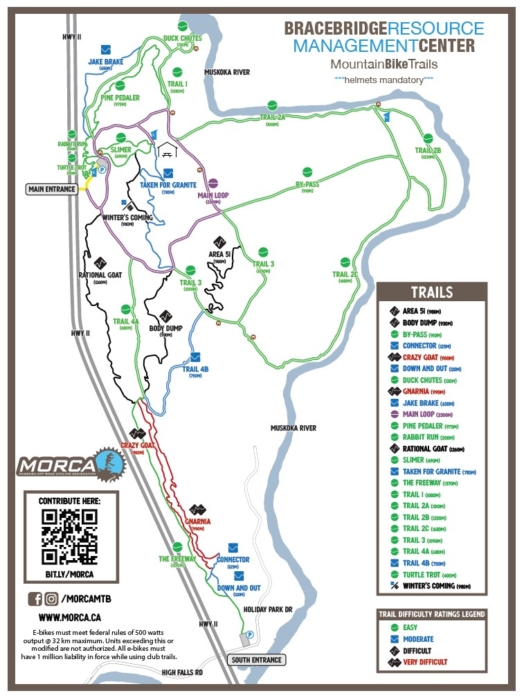 Bracebridge RMC bike trail map