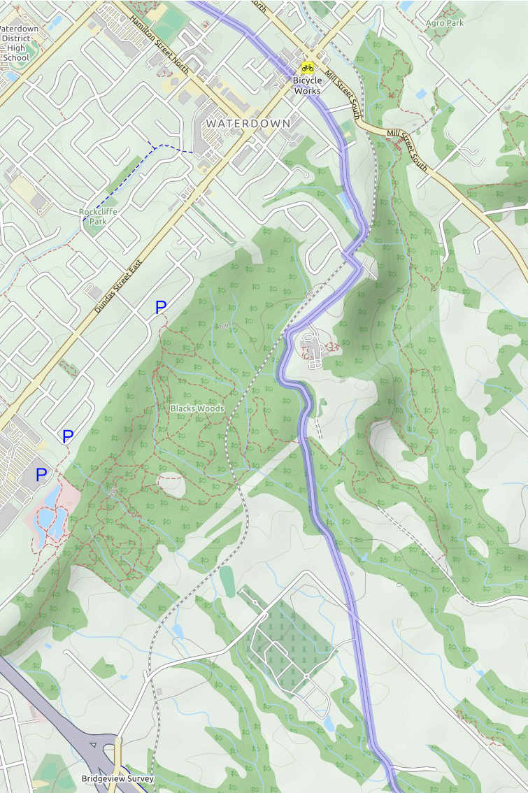 Waterdown MTB trail map