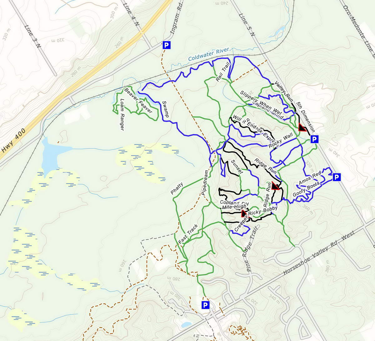 Copeland MTB trail map