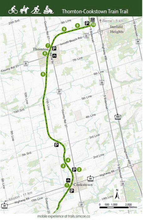 Thornton Cookstown bike trail map
