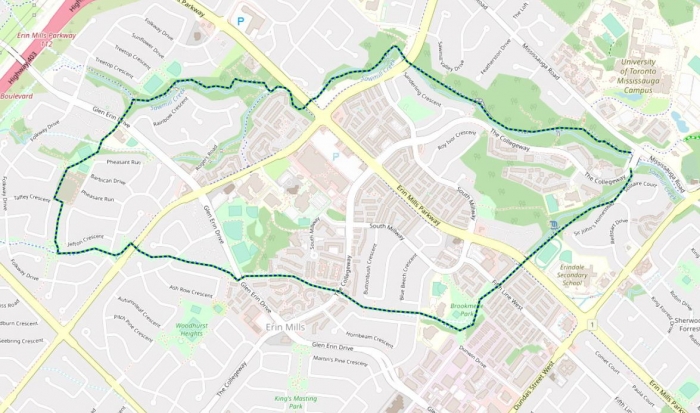 Erin Sawmill bike trail map