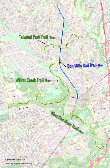 West Don River bike trail map