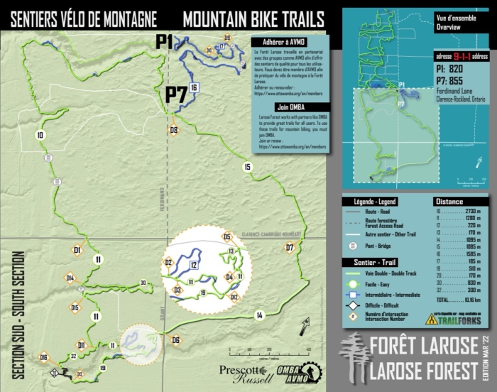 Larose MTB trails - south