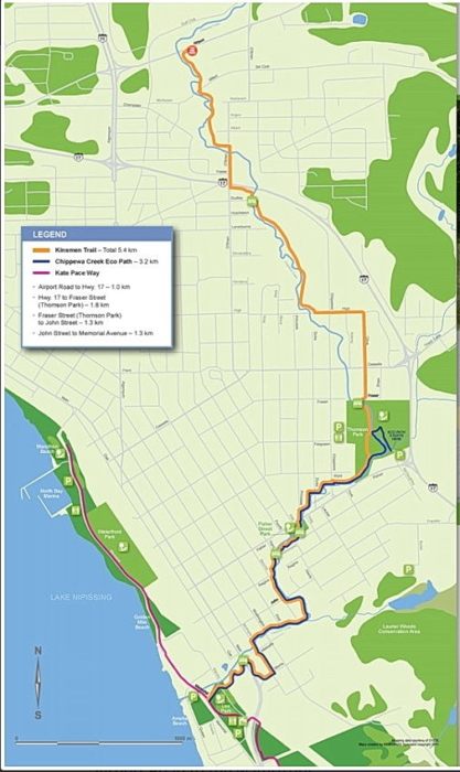 Kinsmen Way bike trail map