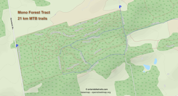 Mono Tract MTB trail map
